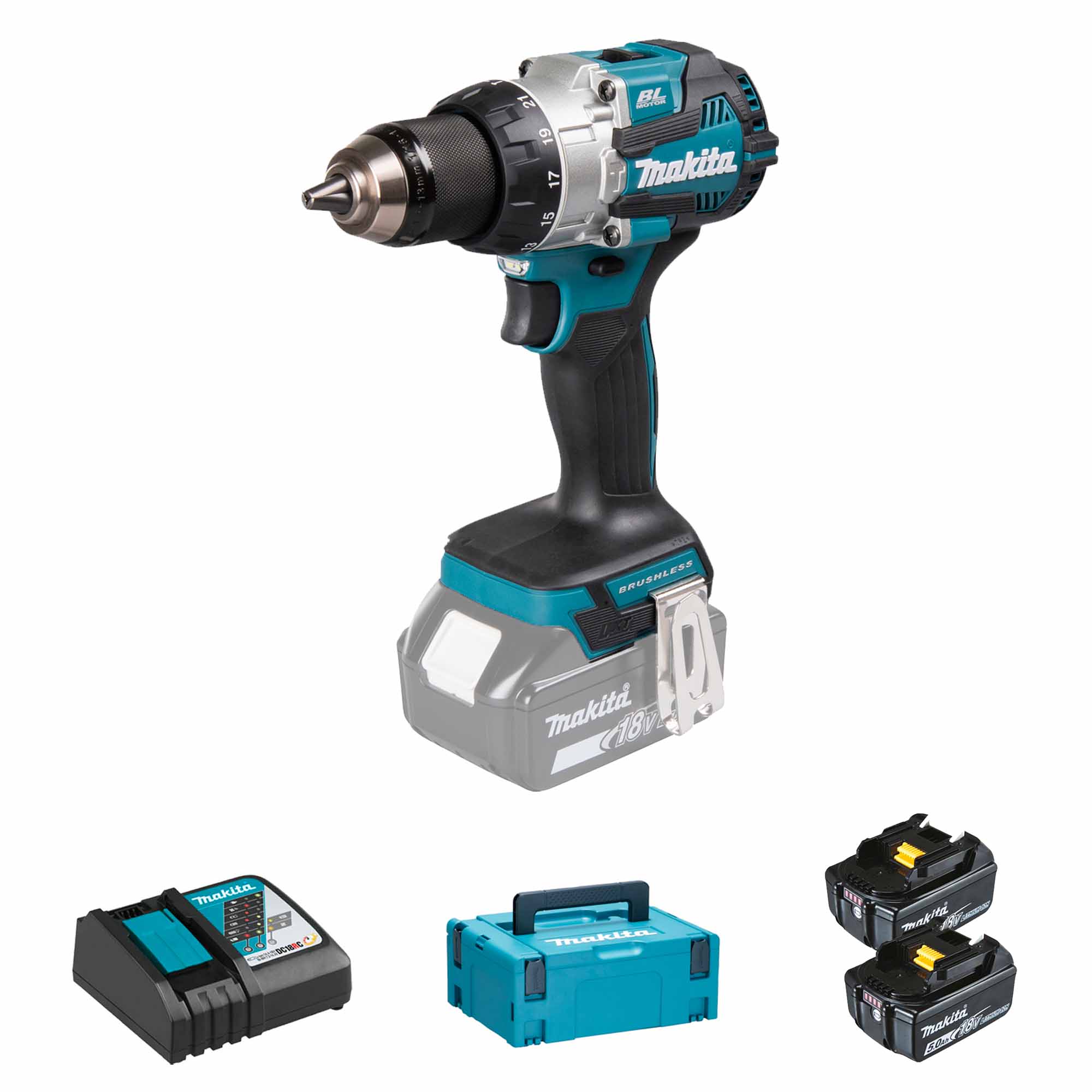 Trapano Avvitatore Makita DHP489RTJ 18V 5Ah