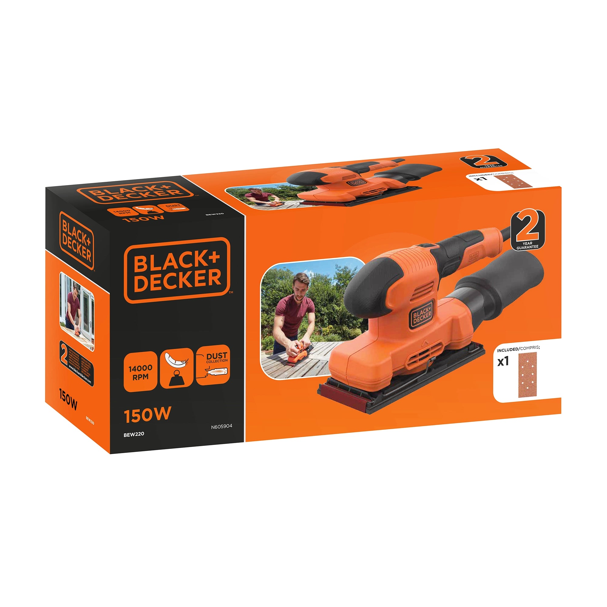 Levigatrice orbitale Black&Decker BEW220-QS 150W