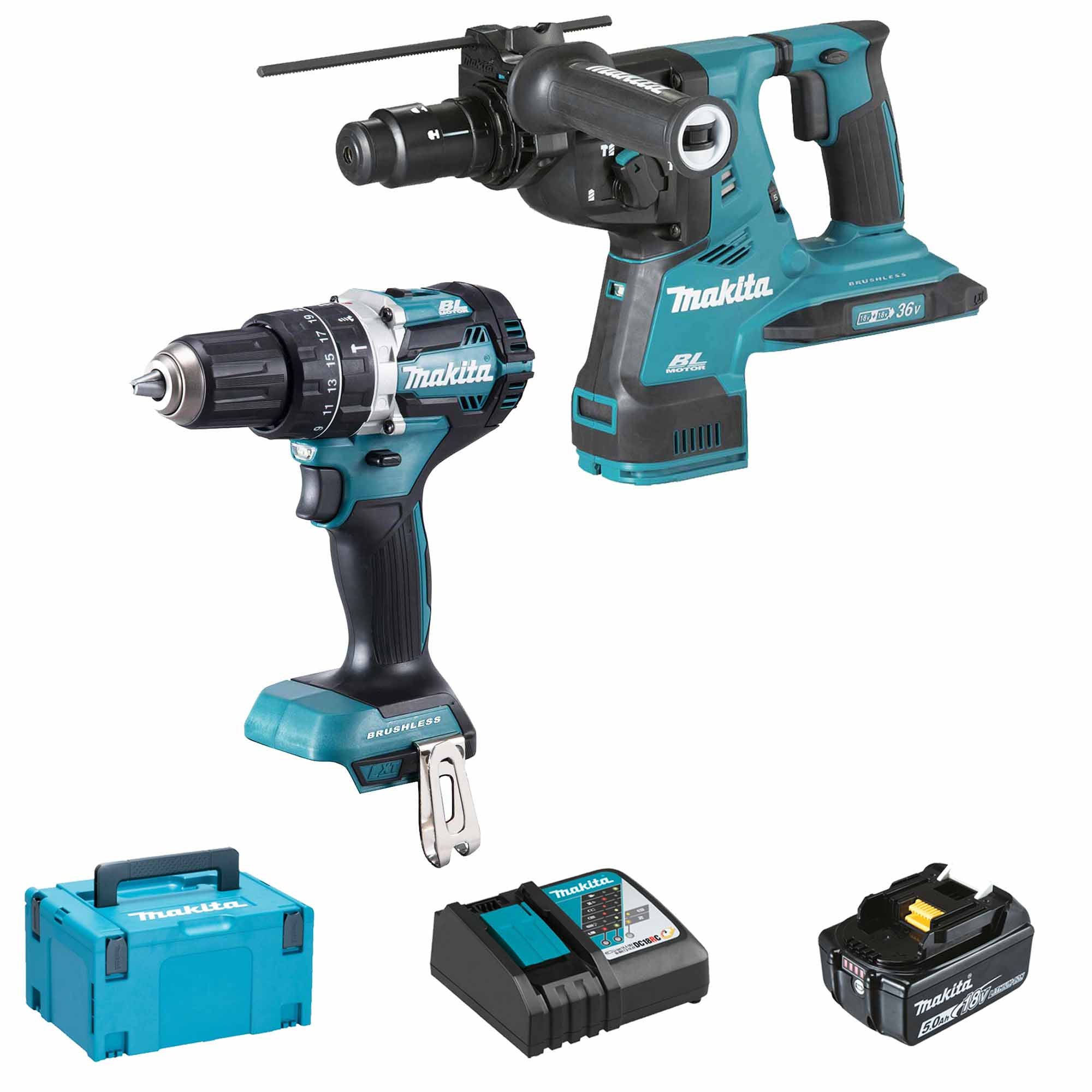 Set elettroutensili Makita DLX2280PTJ 18V 5Ah