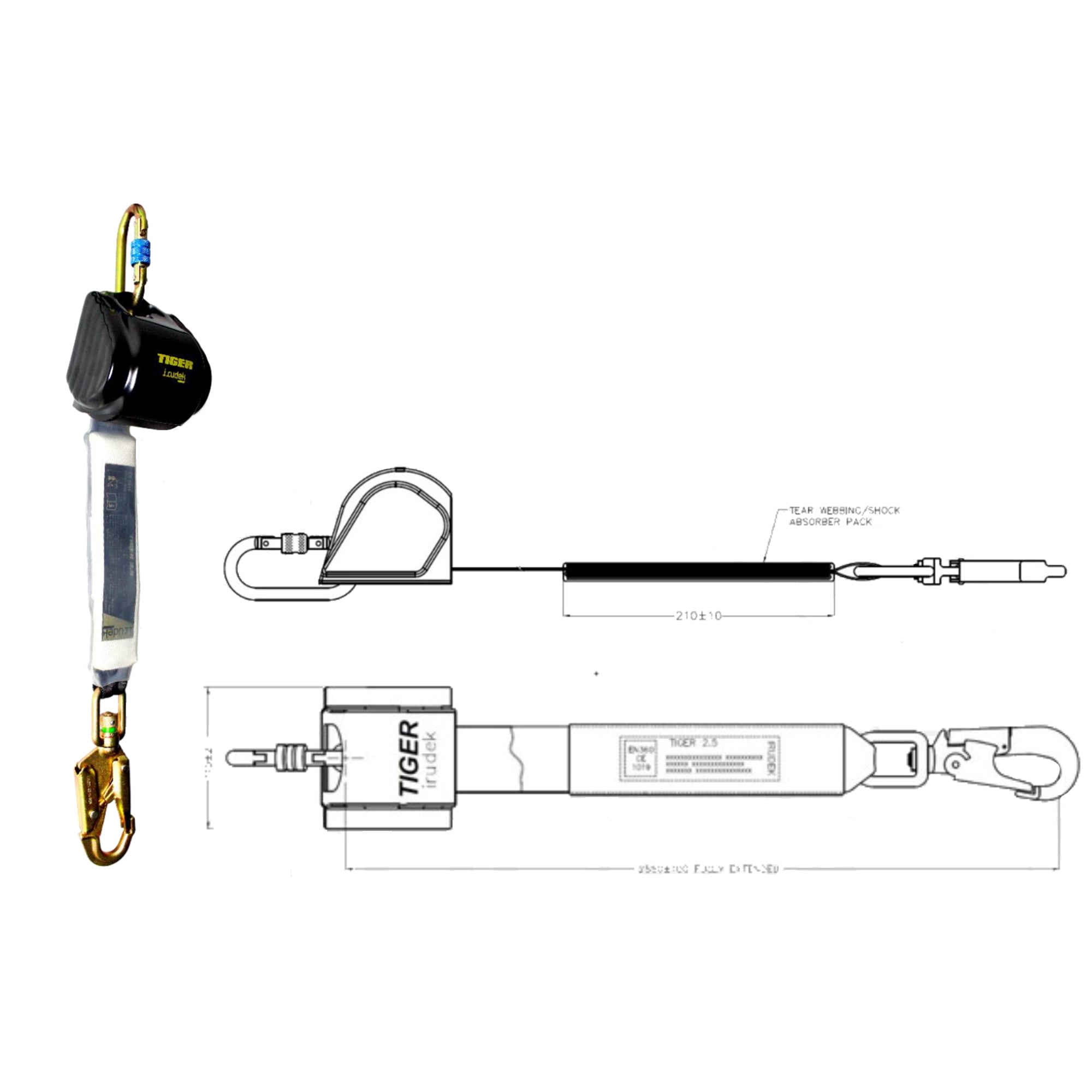 Dispositivo Anticaduta Retrattile Irudek Tiger 2.5